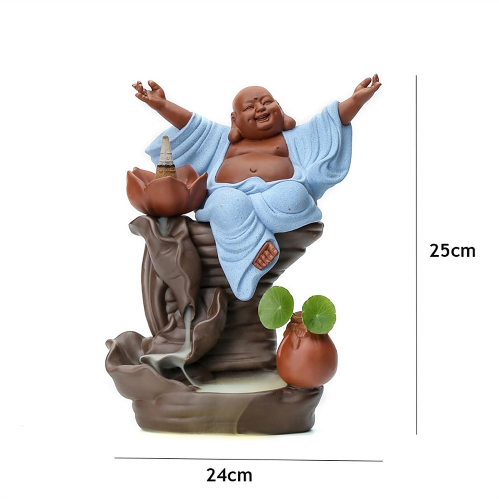 Escultura de Estatua de Buda Quemador de incensario, Adorno Buda la Suerte, Gran Sala Estar, decoración del hogar, Ceremonia té Creativa, Regalo, Estatua