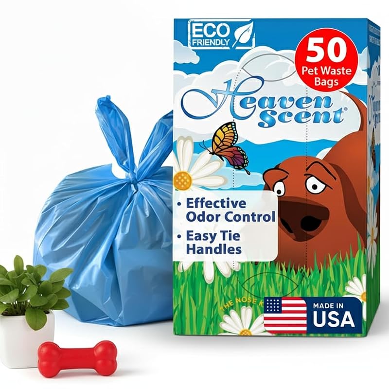 Bolsas para Fezes de Cães com Alças e Suporte Heaven Scent, 50 unidades