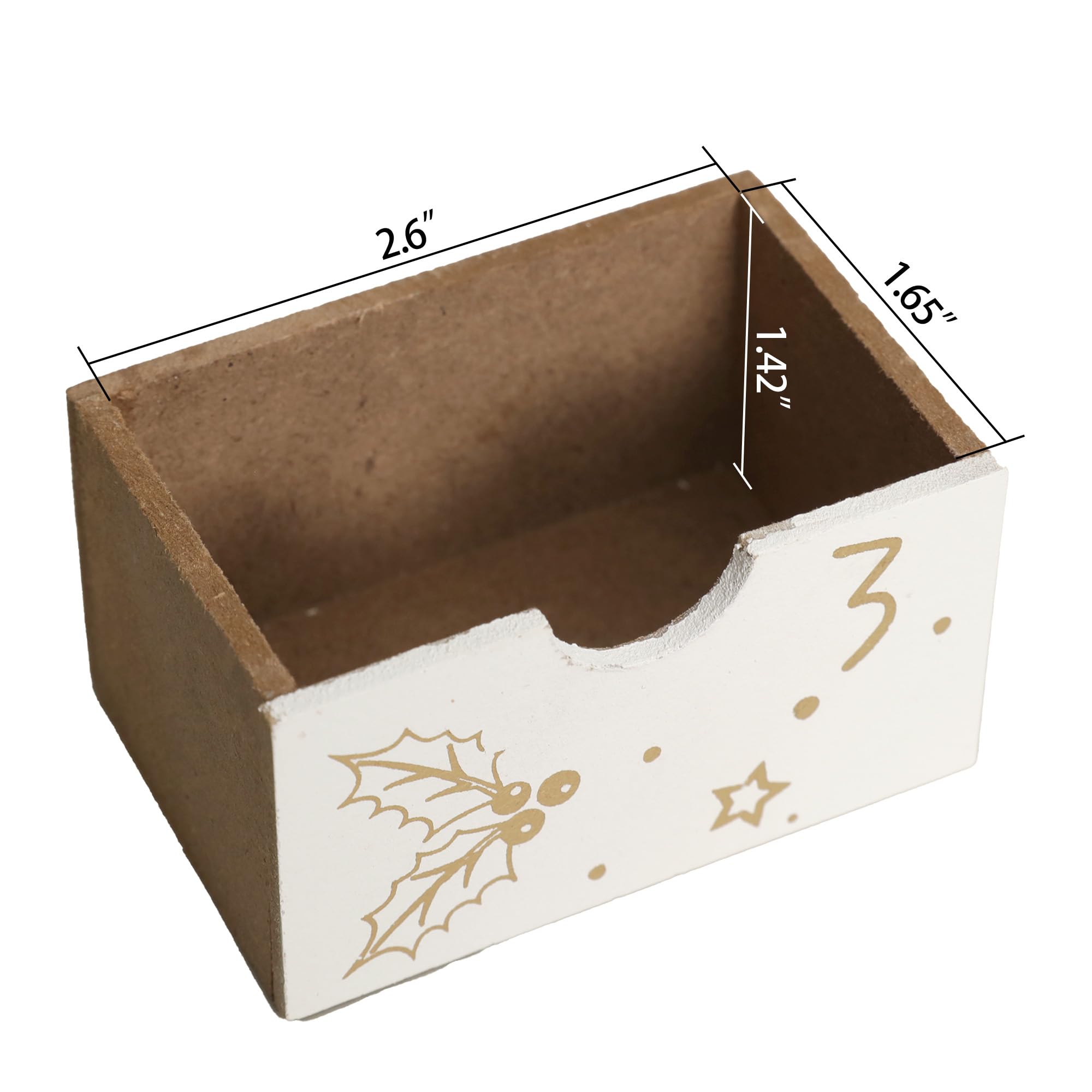 Weihnachts-Adventskalender aus Holz mit 25 großen Schubladen, Countdown bis Weihnachtsdekoration, große Größe, Xmas Countdown-Kalender 2024, handbemalt, nachfüllbar, Advent für