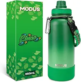 MODUS Garrafa Térmica Esportiva De Aço Inoxidável Com Isolamento A Vácuo De 950ML (Gradiente Preto Verde)