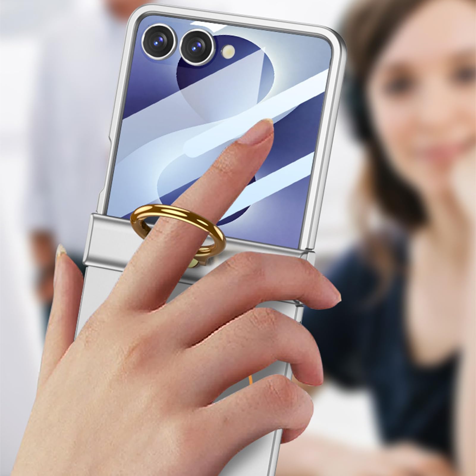 Etui na zamek błyskawiczny do Samsung Galaxy Z Flip 8, folia ochronna na mały ekran, powlekany pierścień