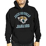 Team Fan Apparel NFL Gameday Adult Hooded Sweatshirt, Pro Football Fleece Hoodie Pullover Sweatshirt (Jacksonville Jaguars - Black, X-Large)