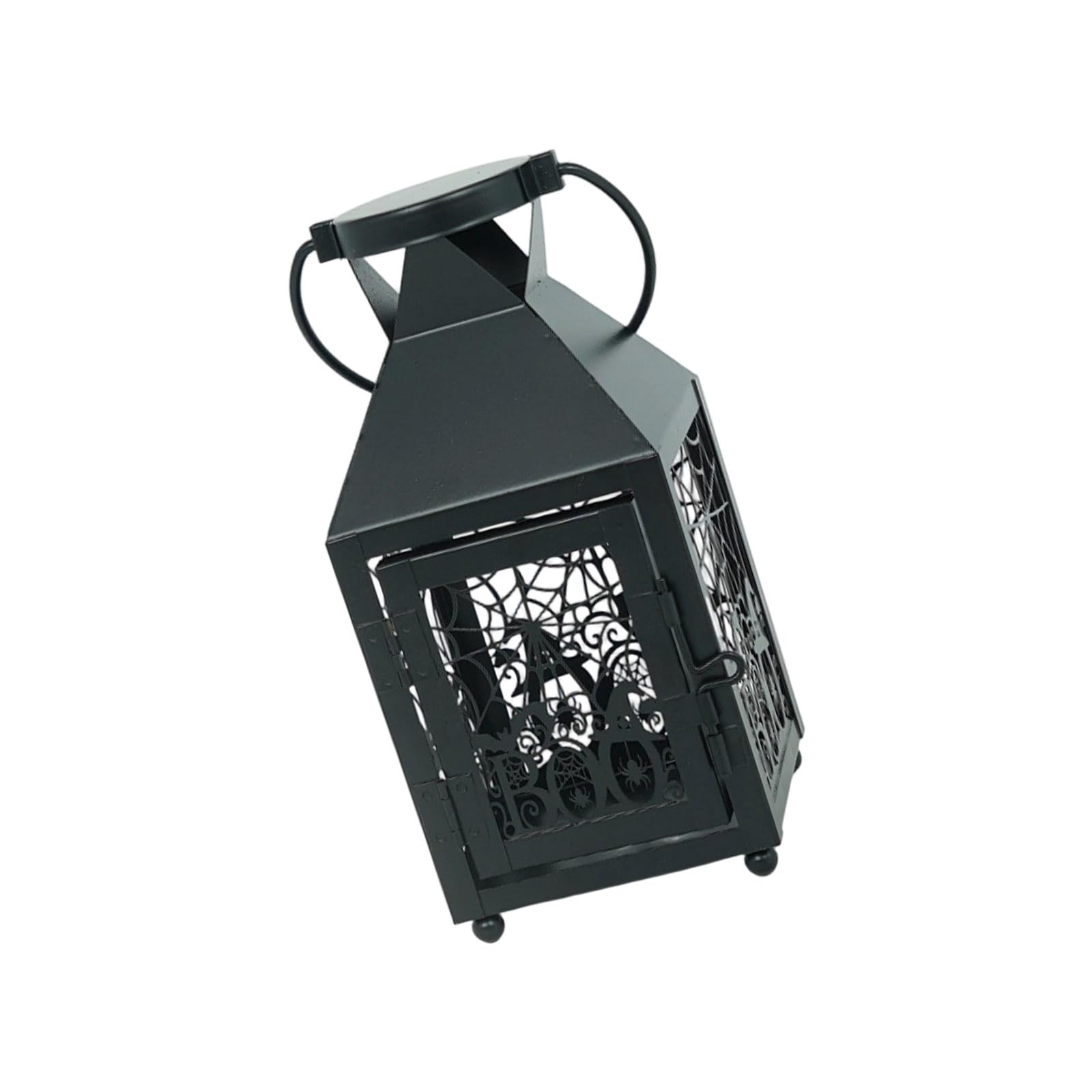 Veltros Tabletop Holder, Halloween Iron Cutout Decor with Front Opening Door, Black Carry Entryway Accent Tea Light Holder Table Centerpieces Hangings Halloween Decorations Table