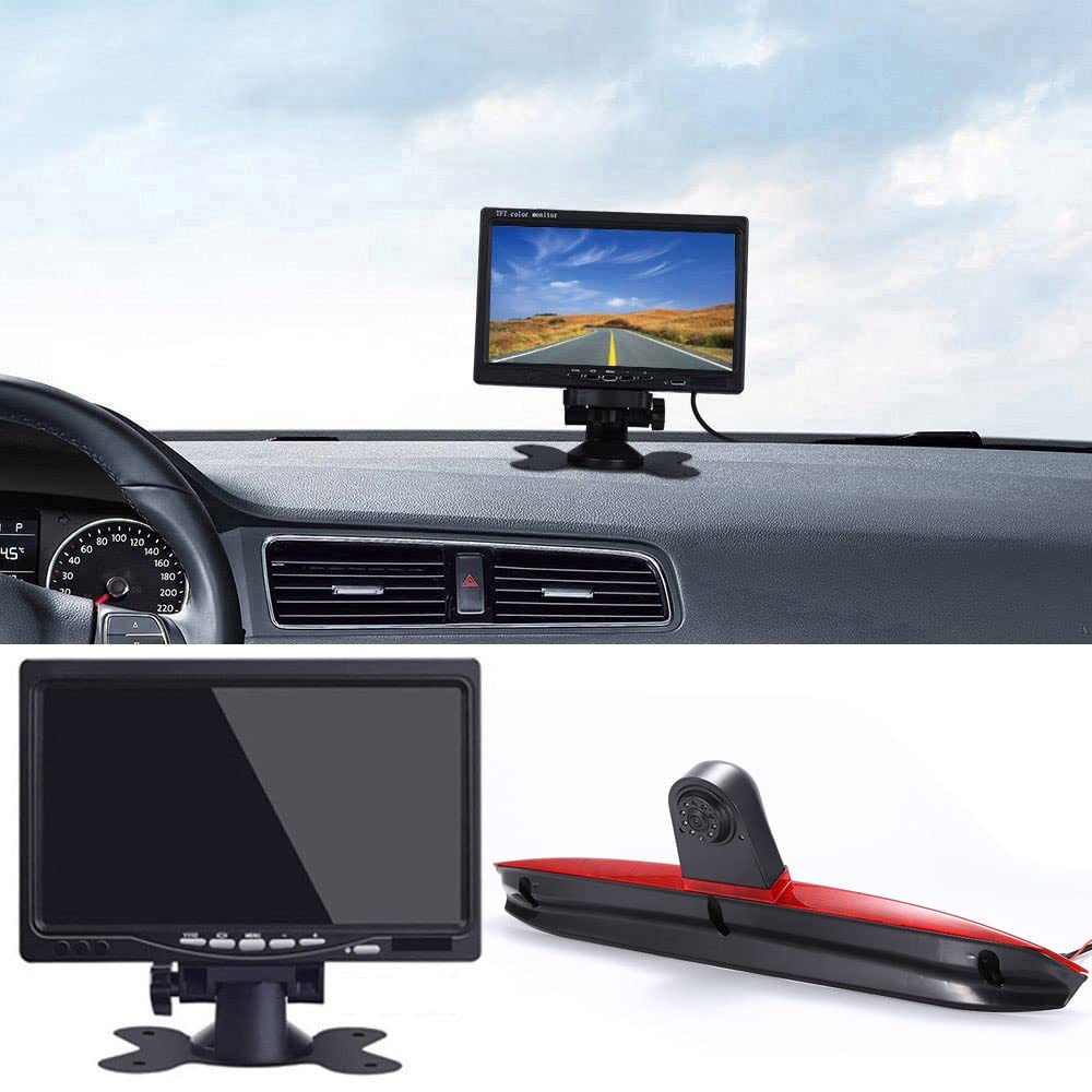 Tercera Luz de Freno Cámara de visión Trasera+7" Color Digital LCD Monitor del Coche para Mercedes Vito Mixto W639 2010/Vito 639 2019 W447 109 111 114 BLUETEC