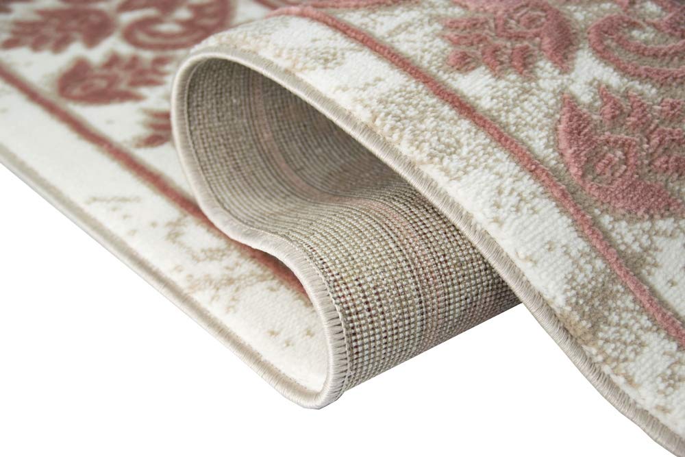 CARPETIA Tapis de Salon modèle Vintage Oriental Rose Beige Größe 120x170 cm
