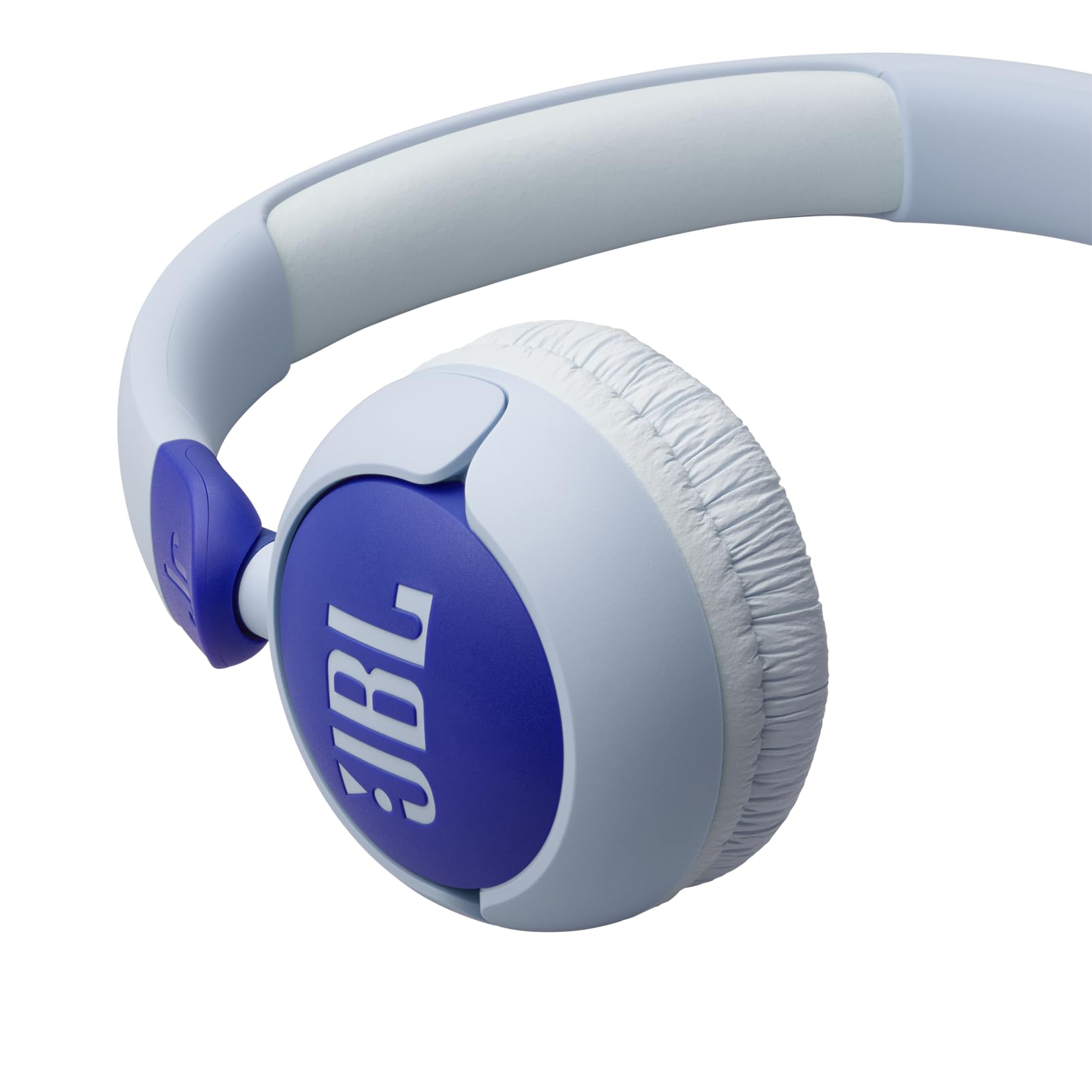 JBL Junior 320, Casque Supra-auriculaire Filaire pour Enfants, avec Microphone intégré, Safe Sound, Volume jusqu'à 85 DB, Coussinets Confortables, Set d'autocollants, Design Pliable, Bleu