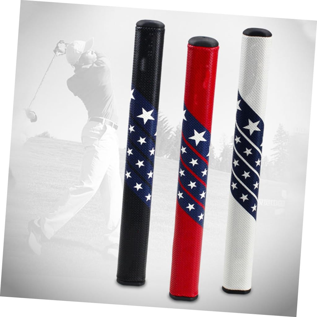Sosoport 3piezas Empuñadura De Golf Diseño De Día Independencia Americana Accesorio Duradero y Cómodo Para Entrenamiento y Celebraciones Rojo