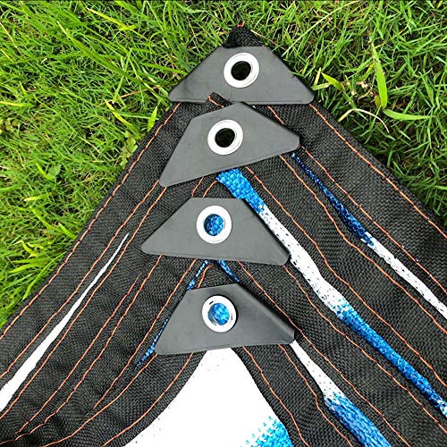 Voile d'ombrage indéformable 3x4 bleu contre le soleil de terrasse