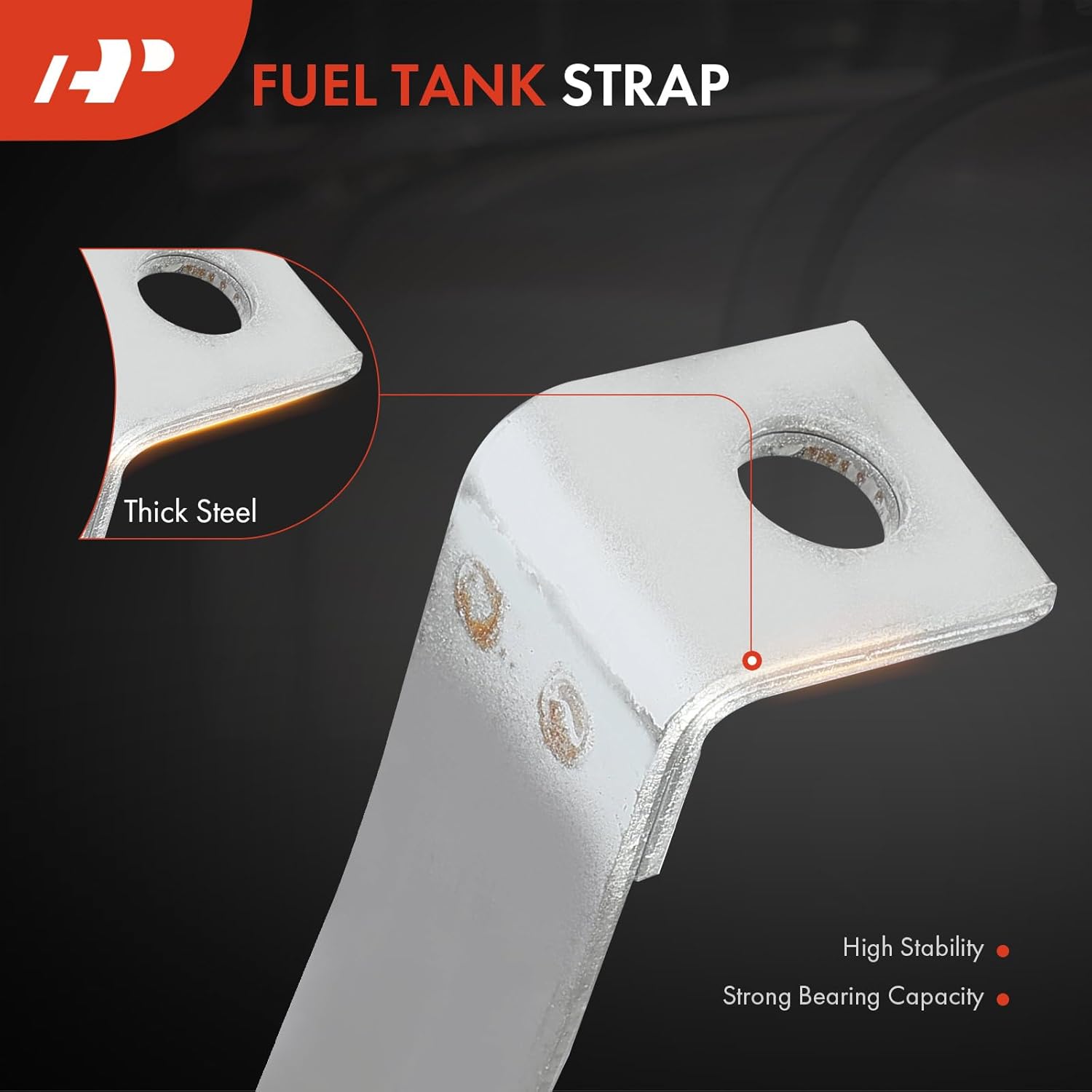 A-Premium Set of 2PCS Fuel Tank Straps Compatible with Chevrolet El Camino & GMC Caballero, 1978-1987, 3.3L 3.8L 4.3L 4.4L 5.0L 5.7L