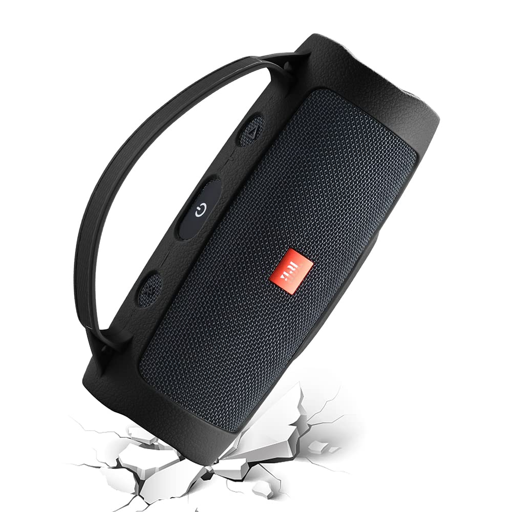 Funda de Silicona para JBL Charge Essential 2 Altavoz Bluetooth inalámbrico, Charge Essential 2 & Charge 4 Funda Protectora portátil para Viaje (Negro)