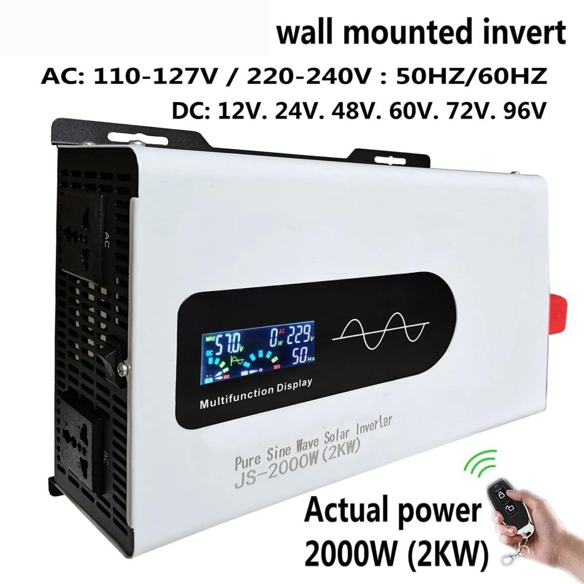 Convertidor Inversor Corriente Enchufe Europeo Banco Energía Portátil 12V 220V 2000W Inversor Solar 24V A AC 220V 110V Onda Sinusoidal Pura