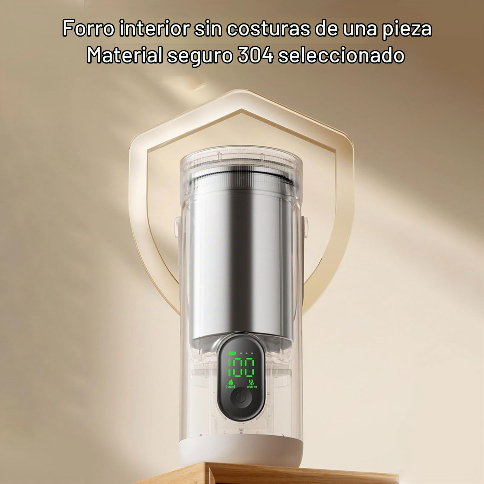 Hervidor Eléctrico de Viaje, Portátil 45 ℃ -100 ℃ Caldera de Agua Caliente Hirviendo Rápida, Calentador de Agua Pequeño con Batería para Agua Caliente Al Aire Libre, té, café