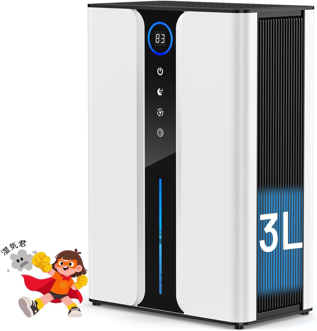 【Amazon.co.jp限定】除湿機 小型 大容量3L 除湿量最大2L/日【睡眠モード&ハイブリッド式&20-37畳】除湿器 強力除湿 衣類乾燥 タイマー付き 満水自動OFF 5色ライト 集塵フィルター 部屋干し エアフィルター 湿気取り カビ対策 梅雨対策 コンパクト 静音 省エネ 節電 リビング/寝室/脱衣所/台所/押入れ/トイレ/クローゼット ハイブリッド式 取扱説明書 PSE認証済 Amazonで販売中 【Amazon.co.jp限定】除湿機 小型 大容量3L 除湿量最大2L/日【睡眠モード&ハイブリッド式&20-37畳】除湿器 強力除湿 衣類乾燥 タイマー付き 満水自動OFF 5色ライト 集塵フィルター 部屋干し エアフィルター 湿気取り カビ対策 梅雨対策 コンパクト 静音 省エネ 節電 リビング/寝室/脱衣所/台所/押入れ/トイレ/クローゼット ハイブリッド式 取扱説明書 PSE認証済 Amazonで販売中