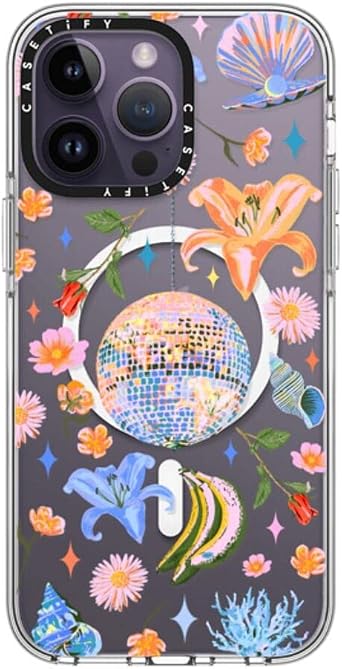 CASETiFY Clear iPhone 14 Pro Max Case [Not Yellowing / 6.6 ft. 3X Military Grade Drop Protection/Magsafe] - Disco Magic - Clear