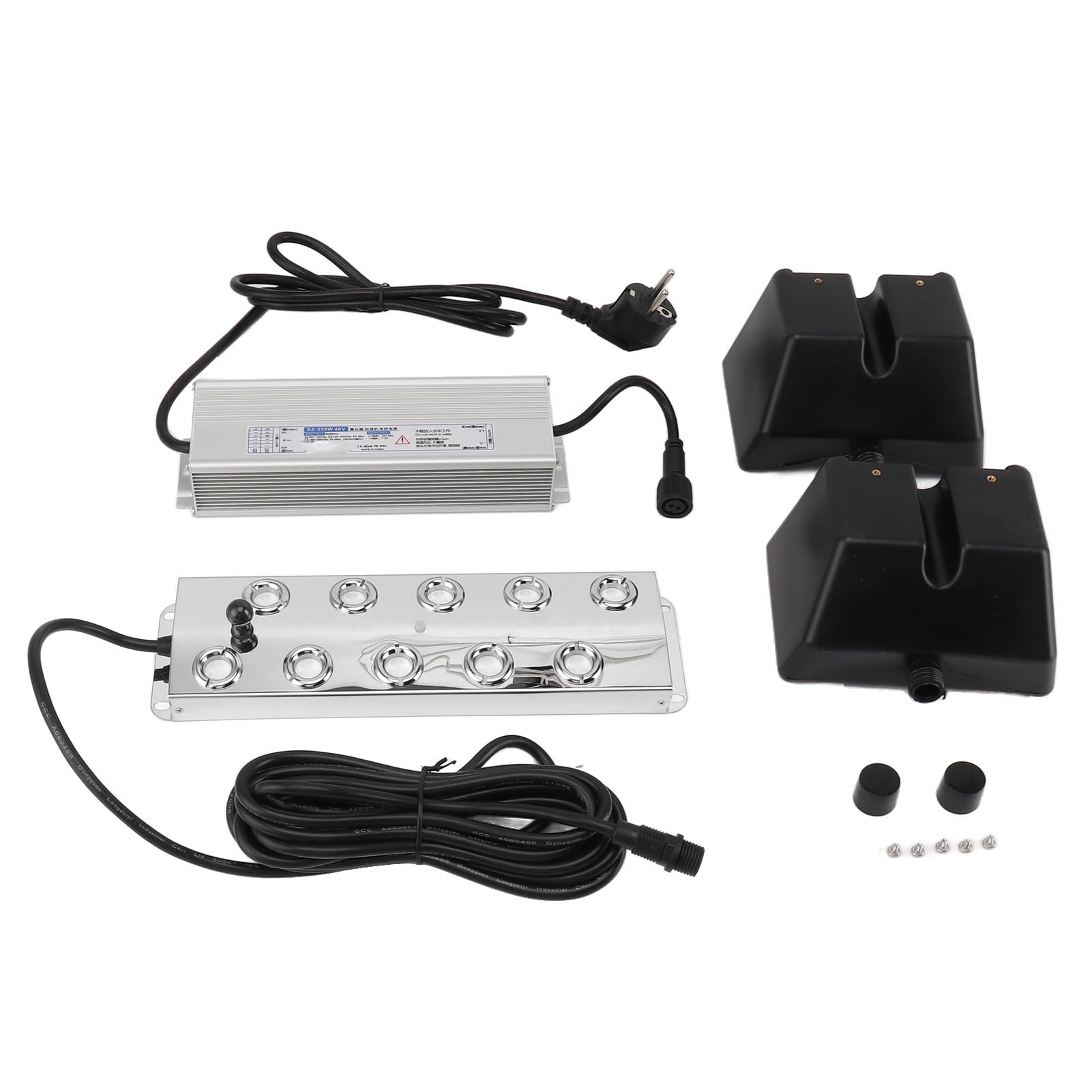 Fabater Brumisateur à Ultrasons, Brumisateur à Ultrasons à 10 Têtes, Humidificateur 350 W, Plaque D'atomisation avec Bouée, Alimentation pour Décoration d'halloween, Rocaille, Aquarium
