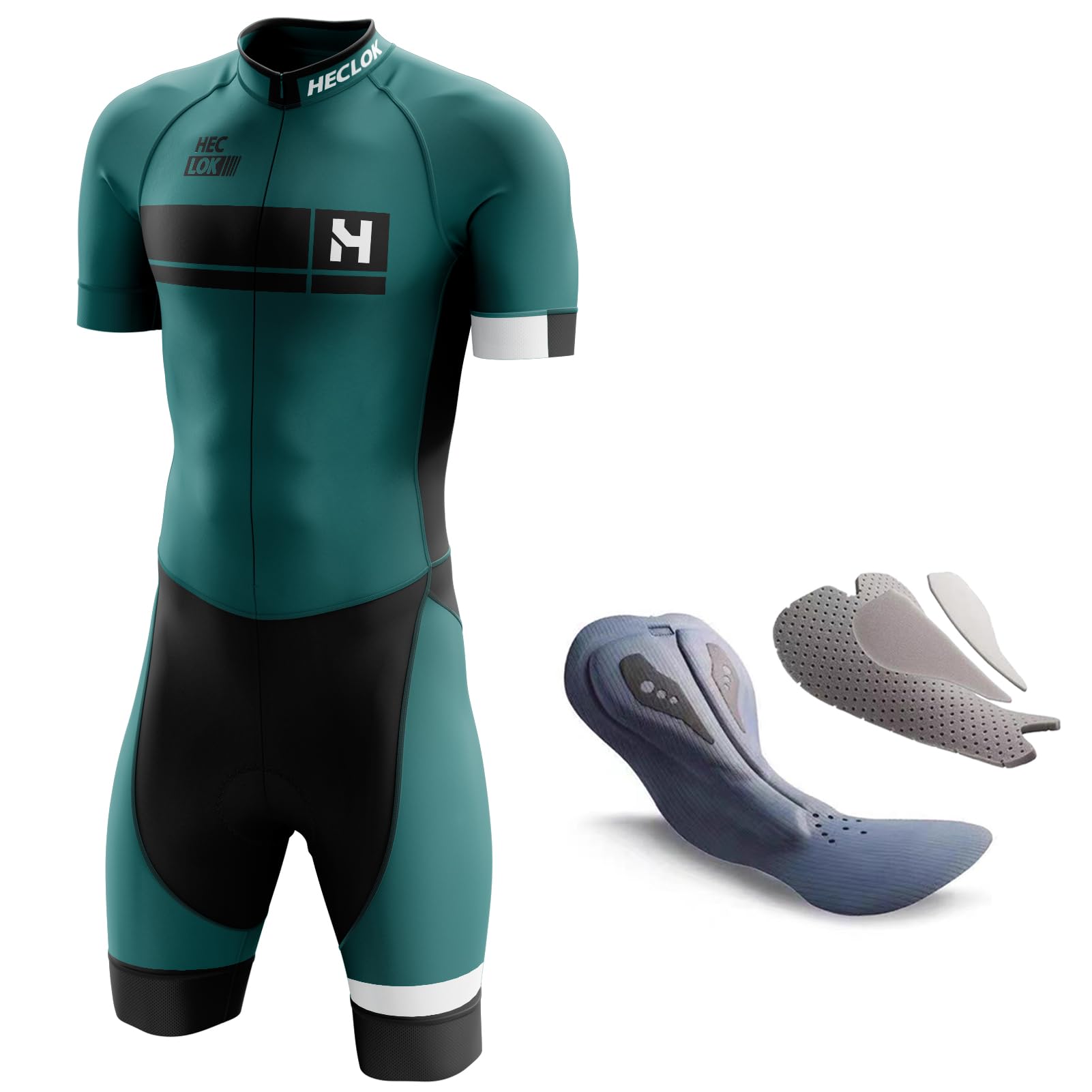Homme Pro Trifonction Manches Courtes Sports de Plein Air Vêtements de Triathlon,Combinaison de Cyclisme Homme,Professionnel de Compétition Rembourré Tri-Costume d'une pièce