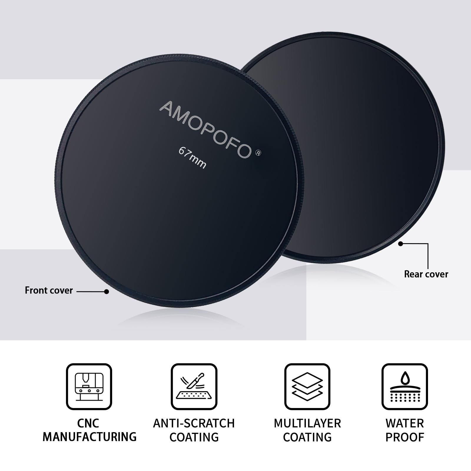 67mm Metal Lens Cap,Compatible with All Any 67mm with Camera Thread Lens and 67mm Camera Accessory.CNC MACHINED(Front Cover+Rear Cover)