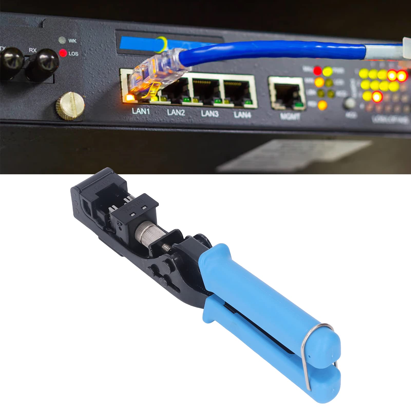 Modułowa zaciskarka do kabli danych, narzędzie do zakańczania płaskich końcówek ze stali stopowej dla Cat5 Cat6
