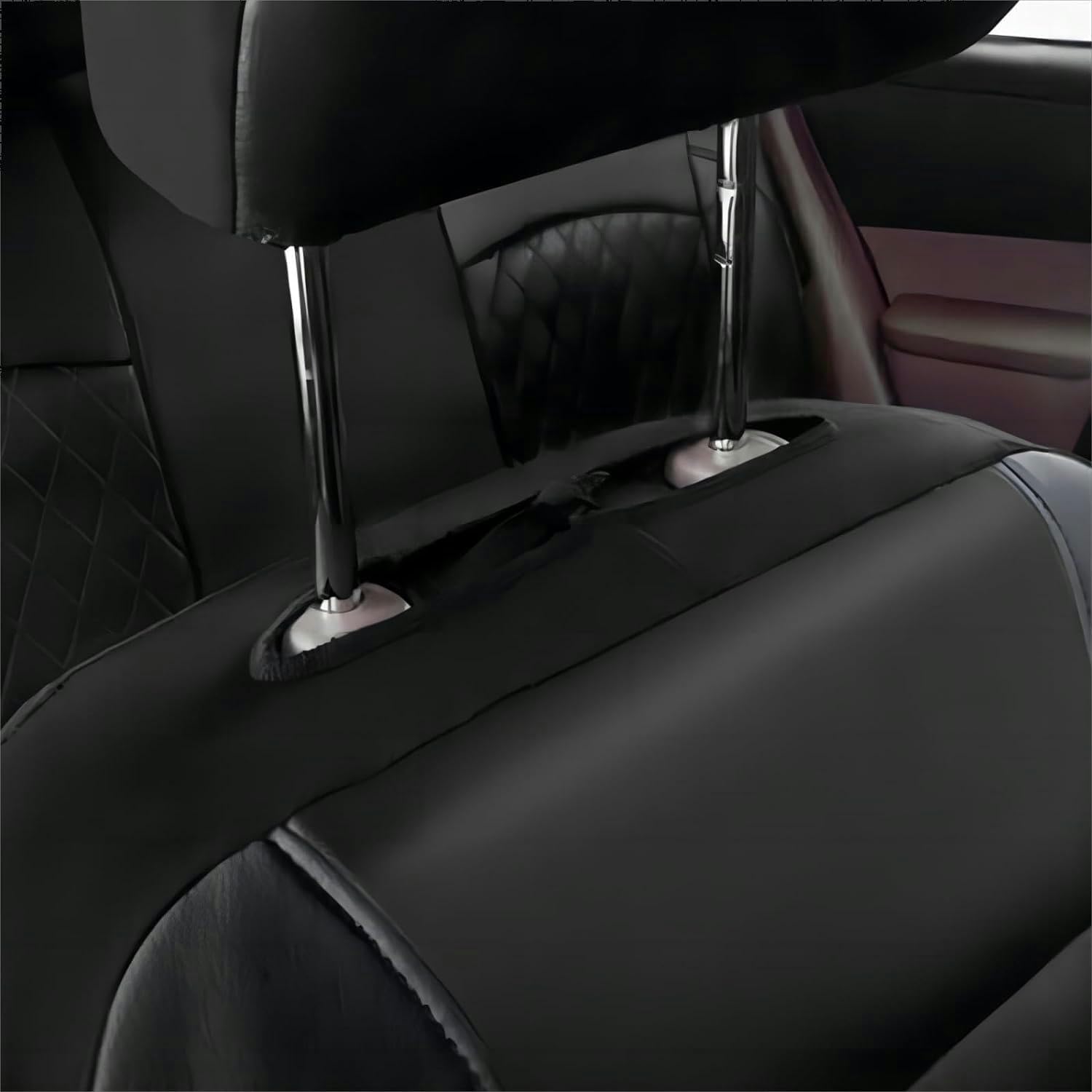 9 Piezas Fundas Asientos Coche para VW Volkswagen T-Cross T-Roc T-Roc Sport Caravelle Sharan Passat S，Asientos y reposacabezas,Accesorios（Negro）