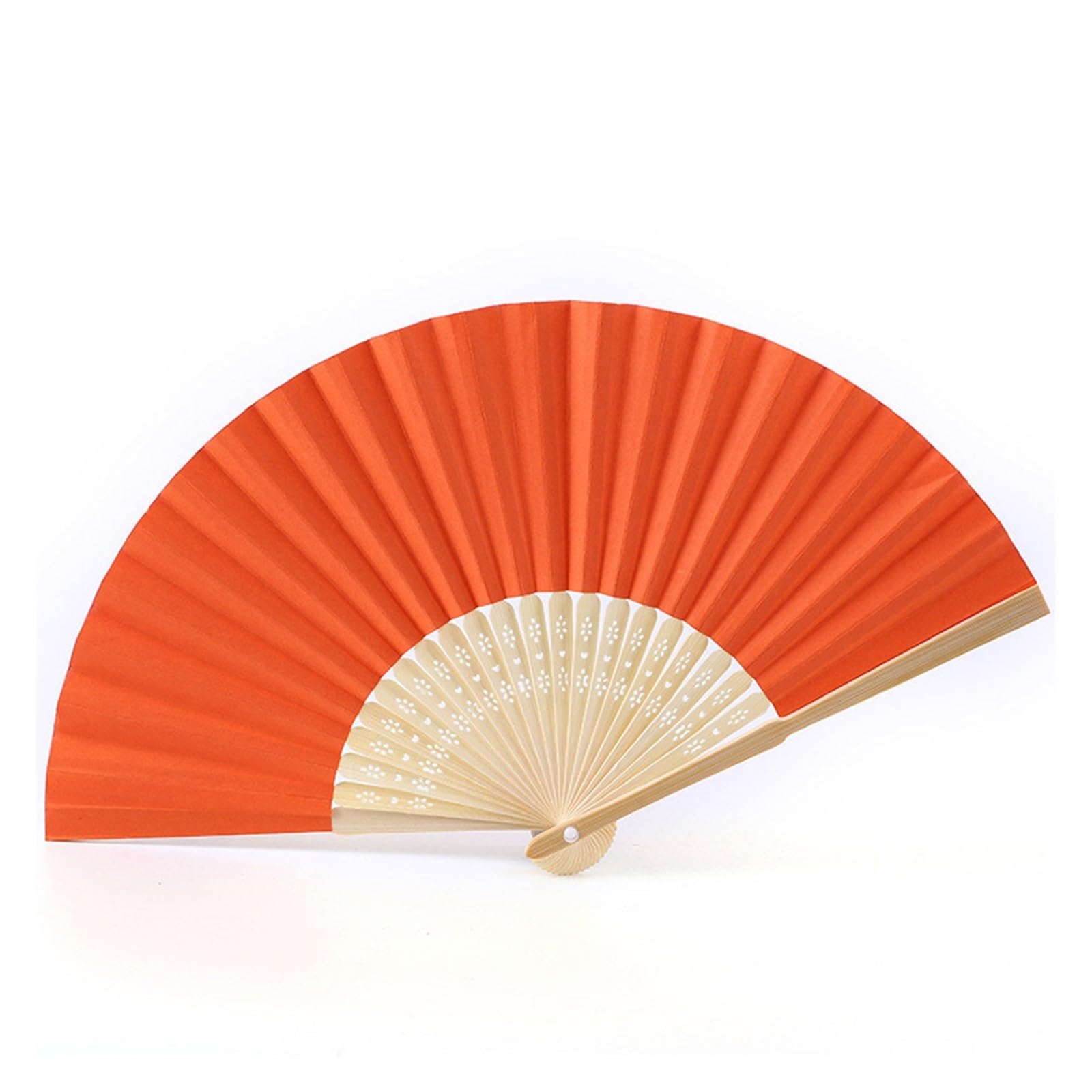 Yeobezn Spanish Style Hand Fans 12Pcs Foldable Paper Fan Portable Chinese Bamboo Wedding Gifts For Guest Birthday Party Decoration Kids Painting(Orange)