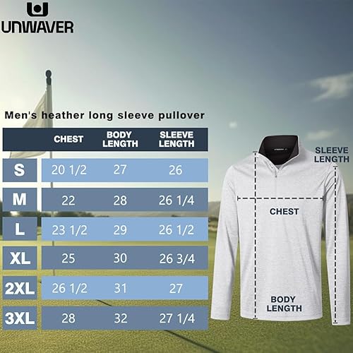 Miniatura 6 de Camisa de golf de manga larga para hombre, con cremallera de 14, camisetas de protección solar UPF 50, ligera, atlética