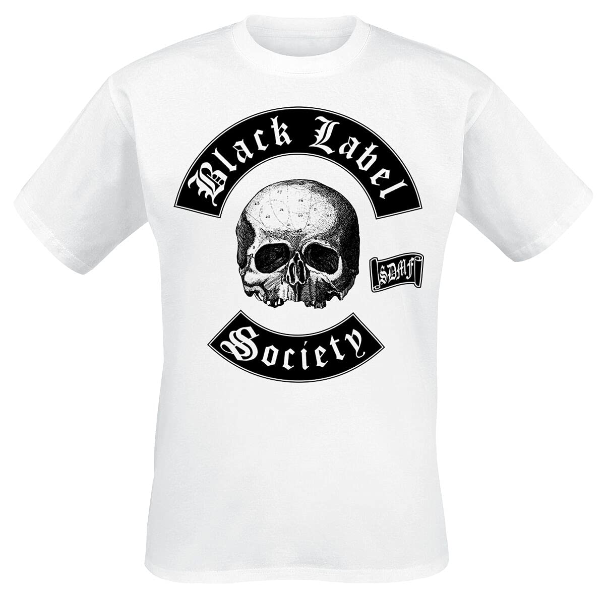 Black Label Society Skull Logo Hombre Camiseta Blanco XL 100% algodón Regular