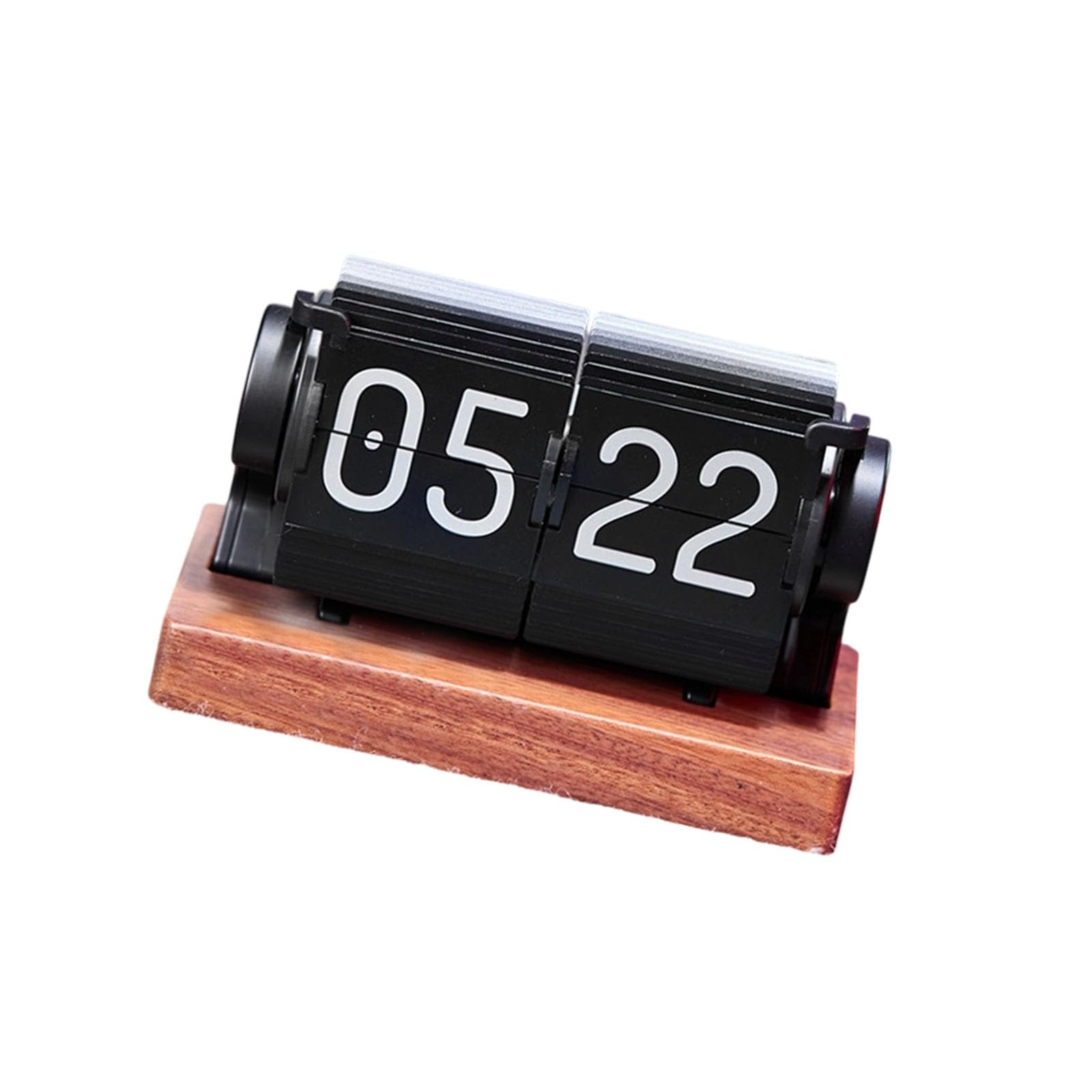 Reloj despertador multifuncional y temporizador de gestión del tiempo con soporte de madera