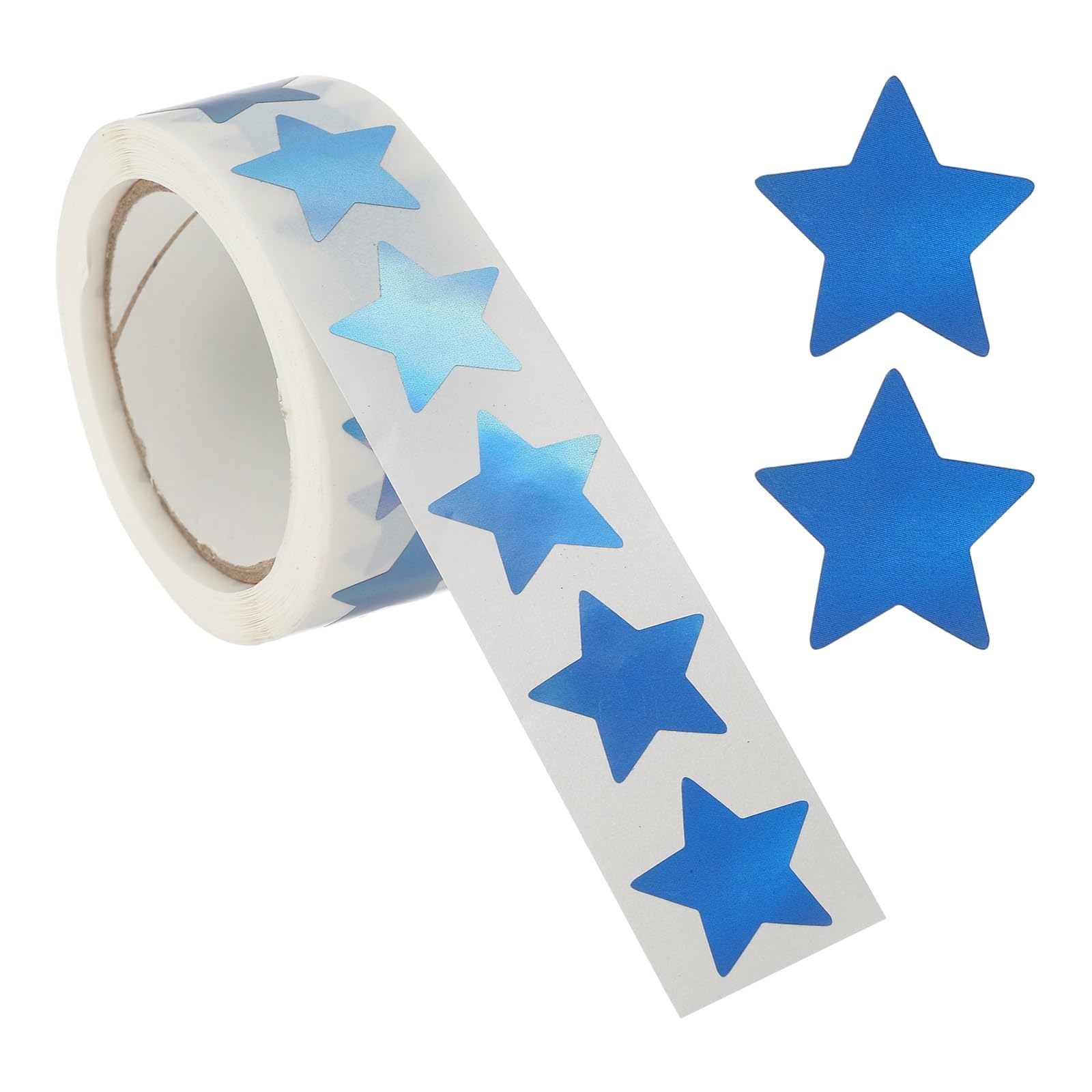 PATIKIL Star Stickers Roll 3/4", 500 Pcs Metallic Foil Stars Self-Adhesive Labels Reward Behavior Chart for Classroom Teacher Supplies, Metallic Blue