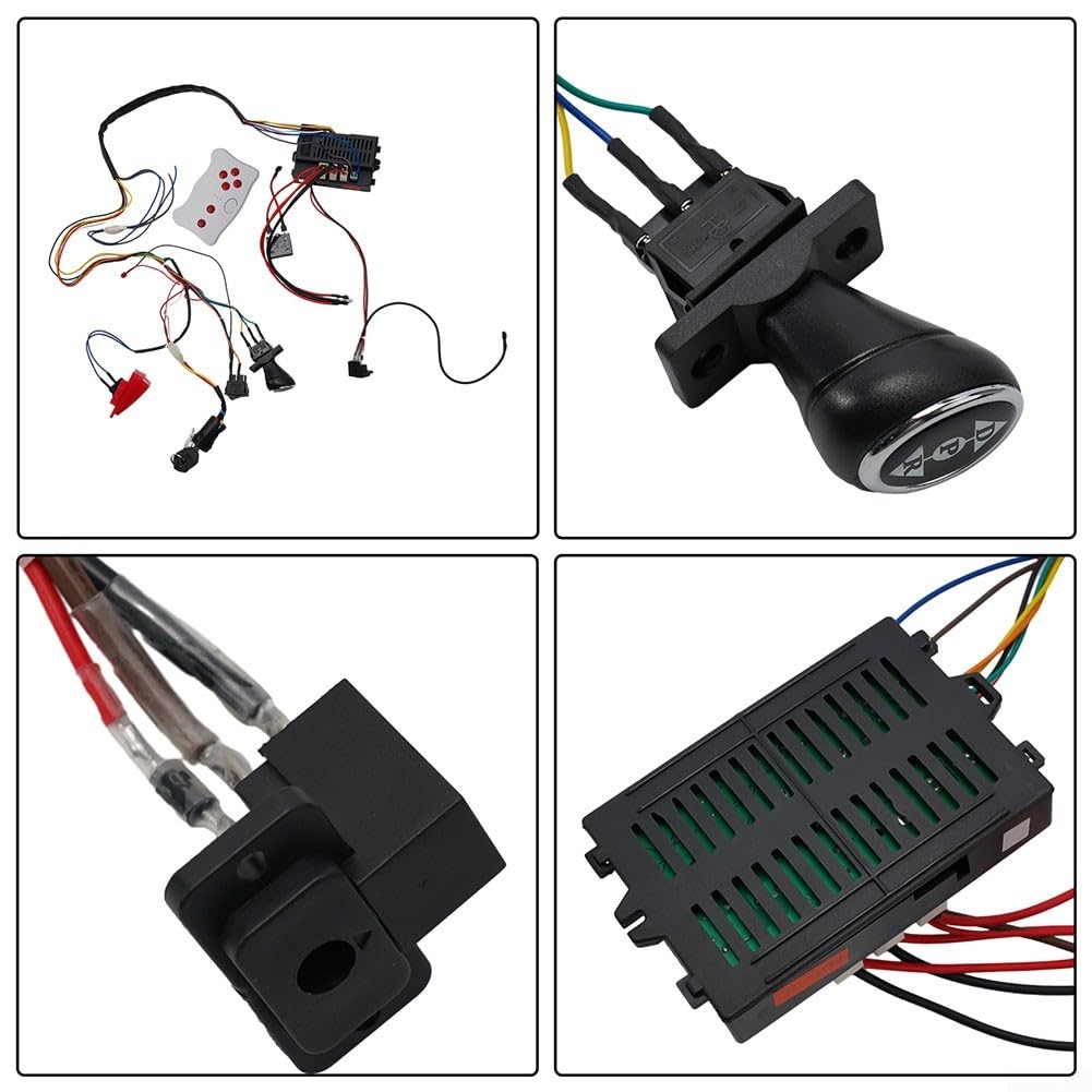Kit di modifica auto elettrica per bambini con cablaggio completo e telecomando (RX37 12V A)