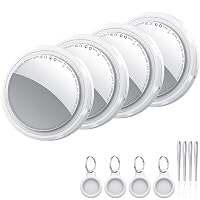 Air Tracker Tag 4 pezzi Bianco, Bluetooth Trova Oggetti Compatibile con Apple Dov'è (solo iOS)