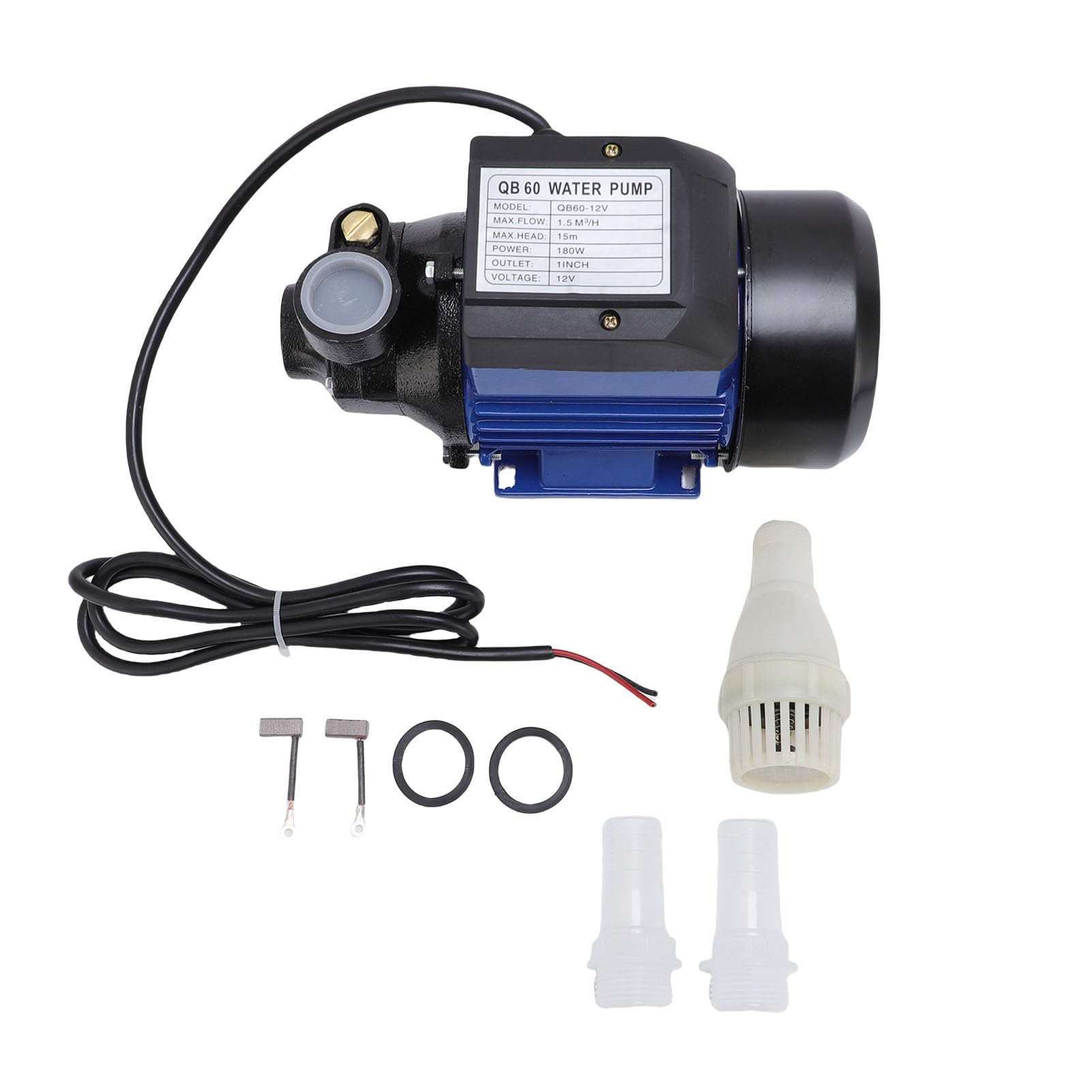 YWBL-WH Bomba de Pozo Solar de 180 W con Cabezal de 15 M, Junta de Tubería NPT de 1 Pulgada para Riego de Estanques de Jardín, Bomba de Transferencia de Agua Eléctrica con Flujo de 1,5 ³/h y Motor