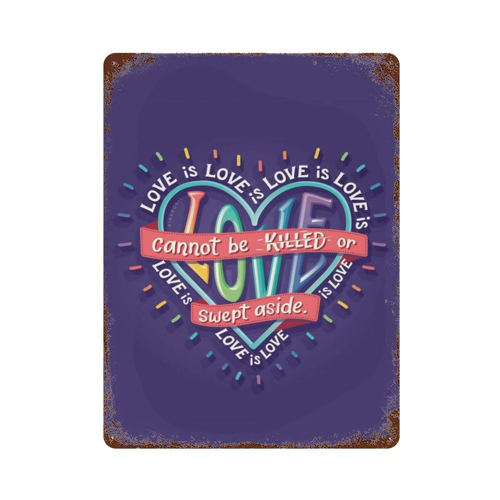 AOOEDM Love Is Love Wall Metal Tin Sign for Home Bar Pub Kitchen Wall Art Deocr Man Cave Vintage Metal Sign Poster Plaque Signs Quotes Sign