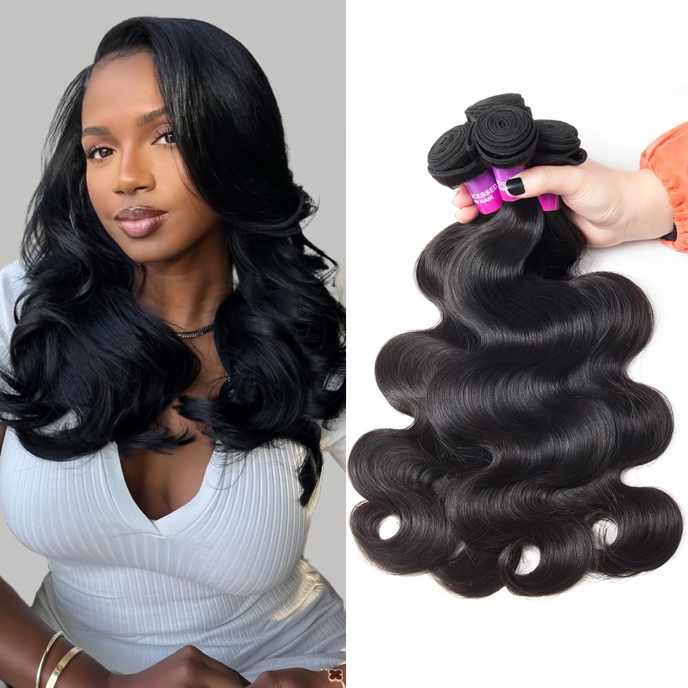 Amazon.com : 12A Human Hair Bundles 400g Body Wave Bundles  display picture 3