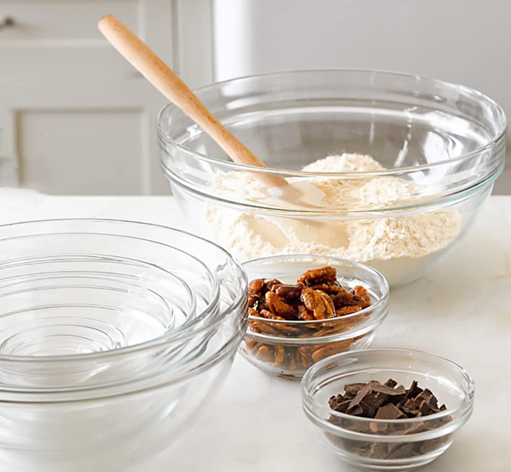 Lawei Set di 9 ciotole in vetro – ciotole in vetro trasparente per preparare insalate, cereali, gelati, pasta, frutta