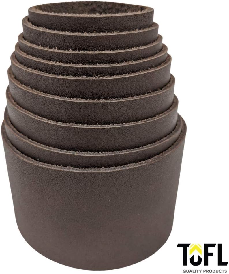 TOFL Genuine Top-Grain Leather Strap | 72 Inches Long | 2 Inches Wide | 1/16 Inch Thick (4-5 oz) | 1 Leather Strip for DIY Arts & Craft Projects, Clothing, Jewelry, Wrapping | Dark Brown