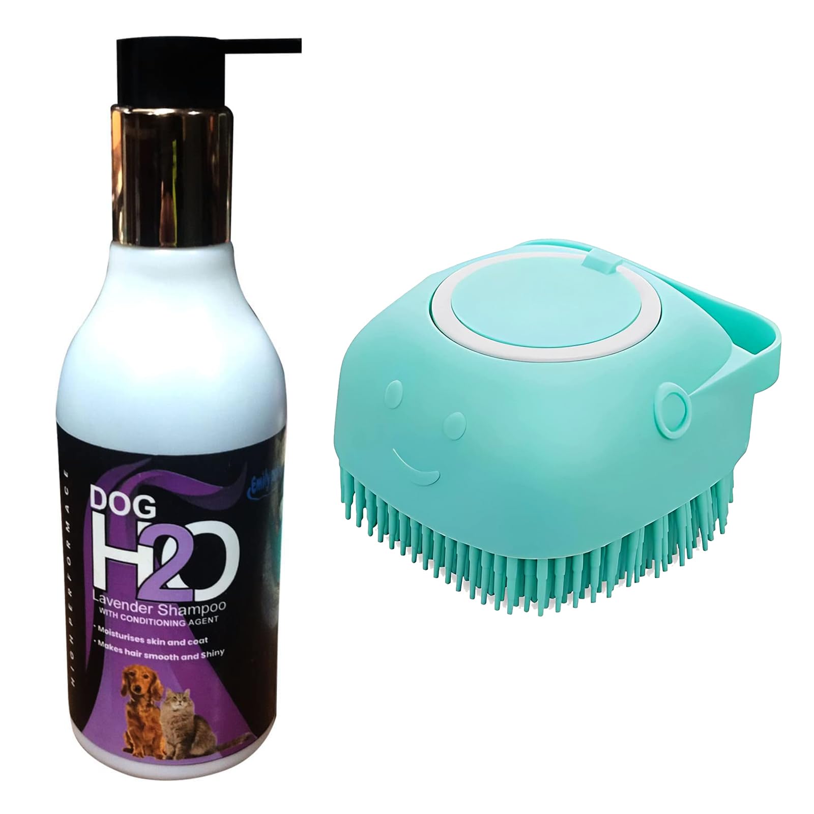Emily Pets Combo of Lavender Plant Based 2 in 1 Dog Shampoo with Conditioning Agent and Itch Shampoo for Dogs 300ml with 1 Free Bathing Hair Brush (Pack of 2) (B0CS9KZXN3) Amazon Price History, Amazon Price Tracker