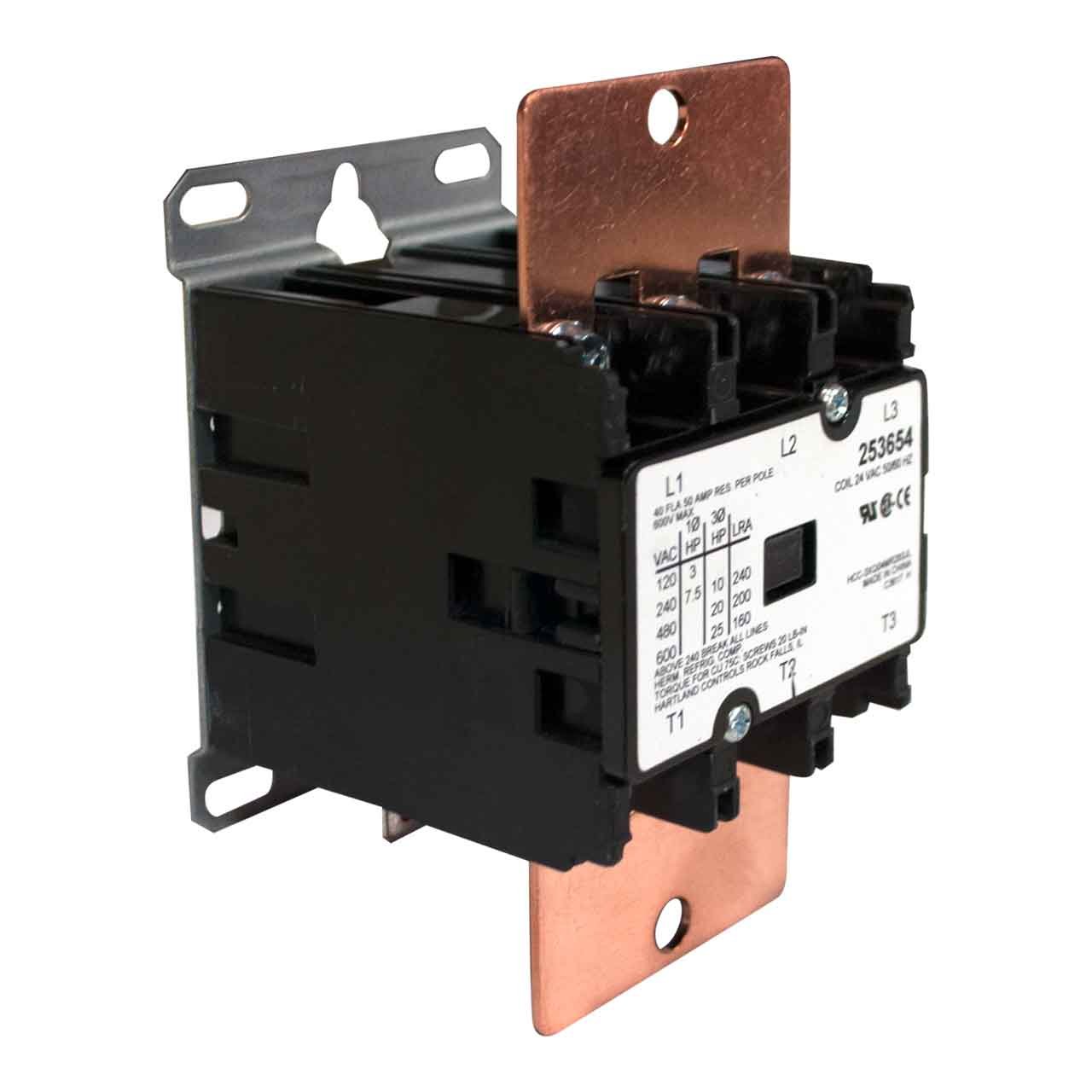 Miller 253654 Contactor, Def Prp 40A 3P 24Vac Coil w/Links