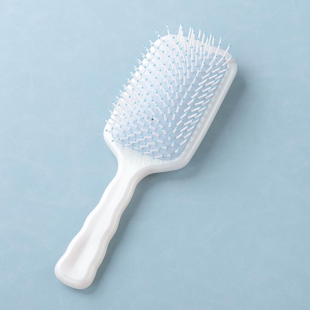 UMAI Detangler Hair Brush | Flexible Bristles | Paddle Brush with Cushioning for Smoothening out Curls, Straightening and Styling Hair|Wet & Dry Hair Pain Free Detangling (Blue)