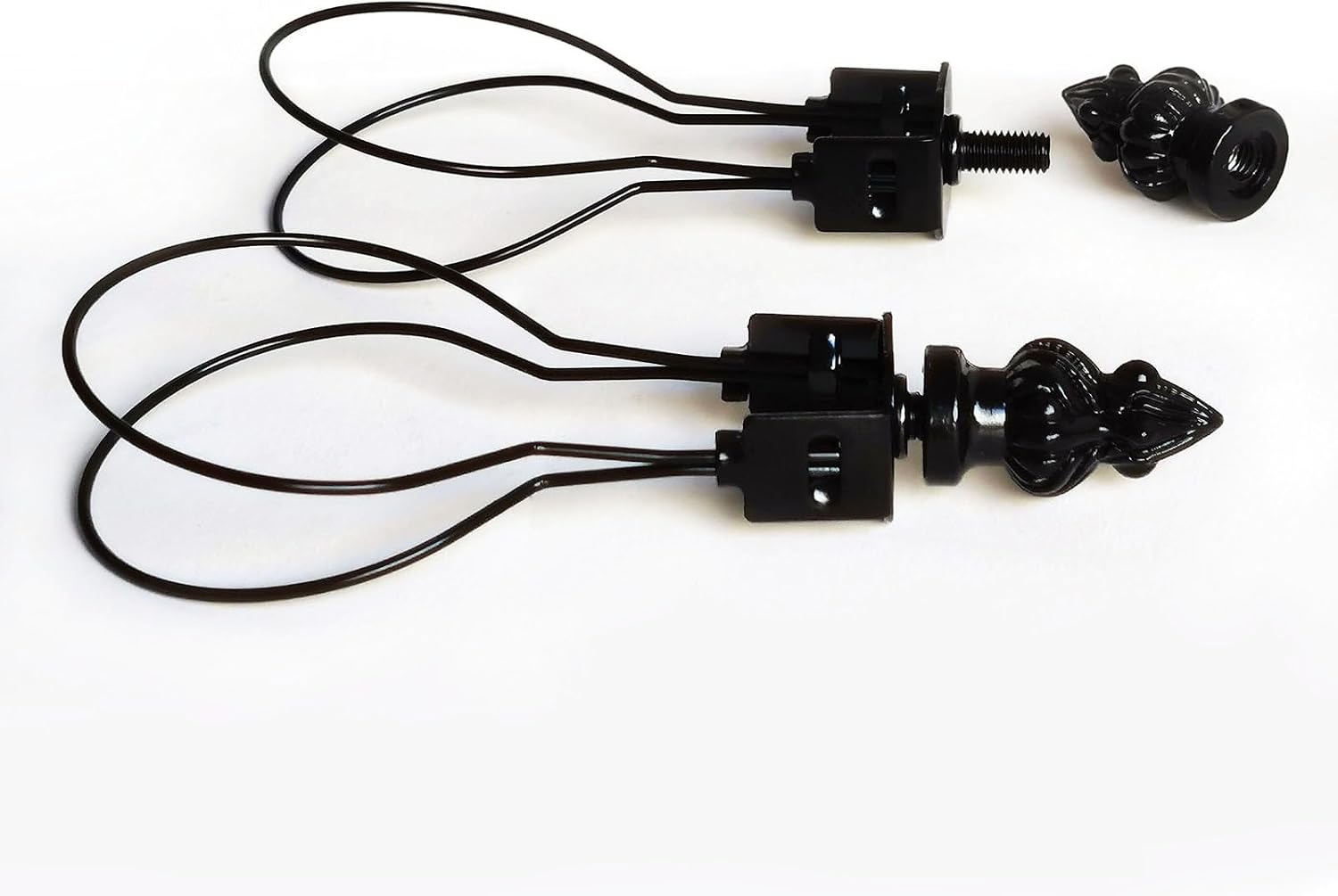 GY & CK Lampshade Clip Adapter Light Bulb Adapter Includes Decoration Finial, Spring Clip for Light Bulbs (Black)