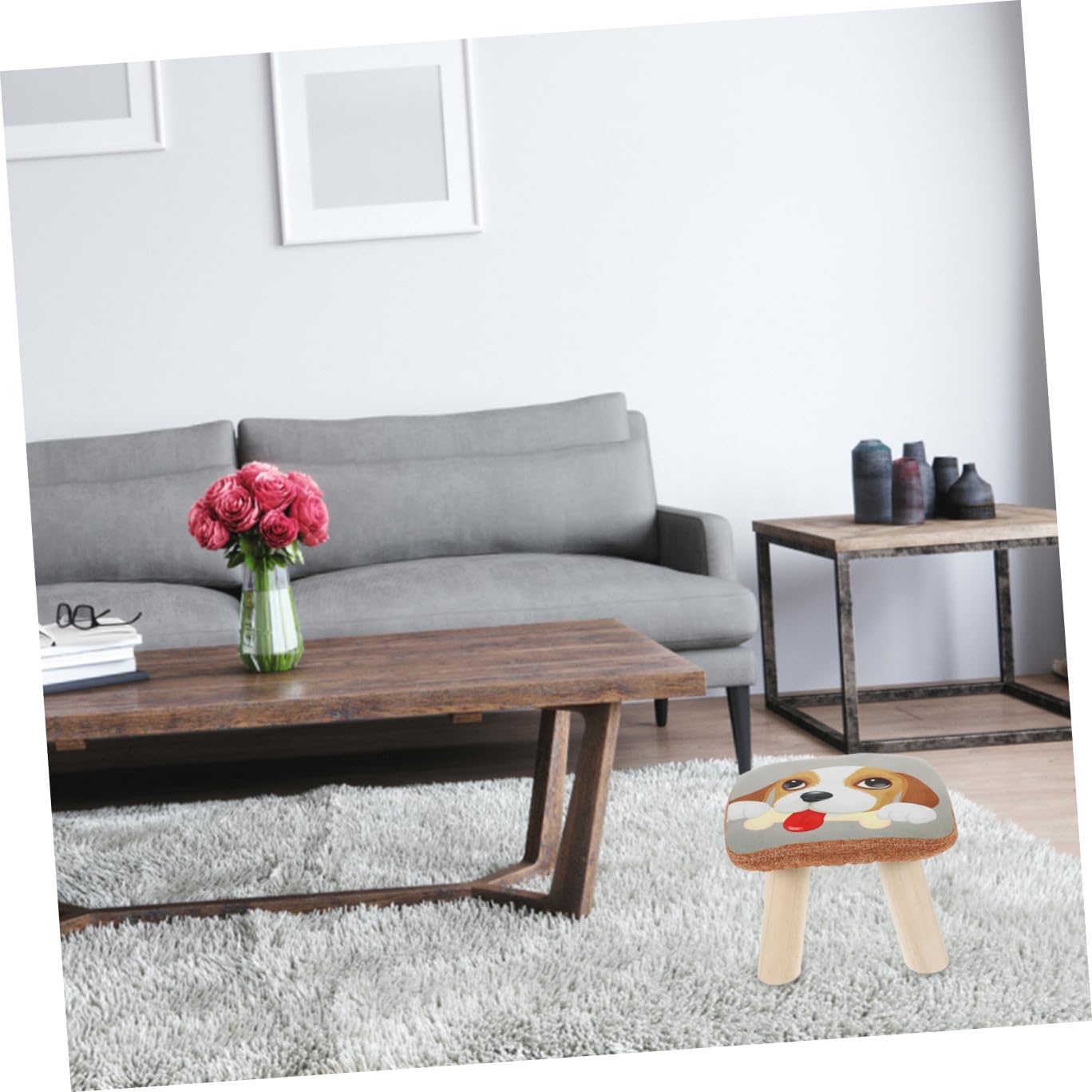 Homoyoyo Taburete De Madera Funda De Algodón Antideslizante Cómodo y Seguro Para Niños