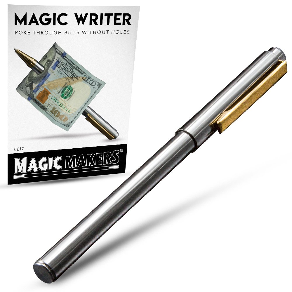 Magic Writer - Ultimate Pen Thru Bill Illusion by Magic Makers
