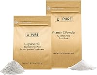 Vista 1 de PURE ORIGINAL INGREDIENTS Paquete de vitamina C y L-lisina HCL, suplemento dietético, sin OMG