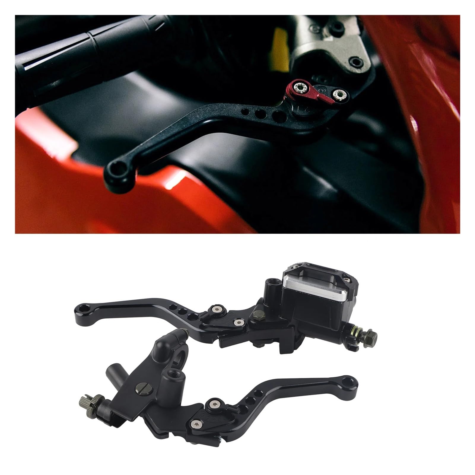 1 paire de leviers d'embrayage frein universels 7/8" (22 mm) pour réservoir maître-cylindre pour moto