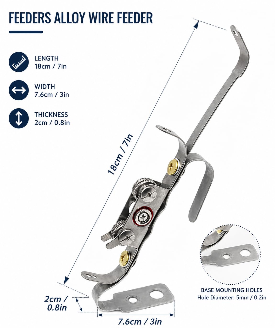 Supporto Filo Apporto TIG in Acciaio Inox con Guida Filo Regolabile per Fili 1,0-3,2 mm GTAW,5 Items