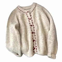Vintage Sweater Coats Women Spring Autumn O-Neck Single Breasted Knitted Cardigans Contrast Color Tops