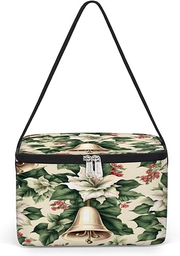 Winter Christmas Decor Theme Insulated Lunch Bag Women Reusable Lunch Tote Square Meal Bag for Adults Men Cooler Lunch Box for Work Travel Picnic