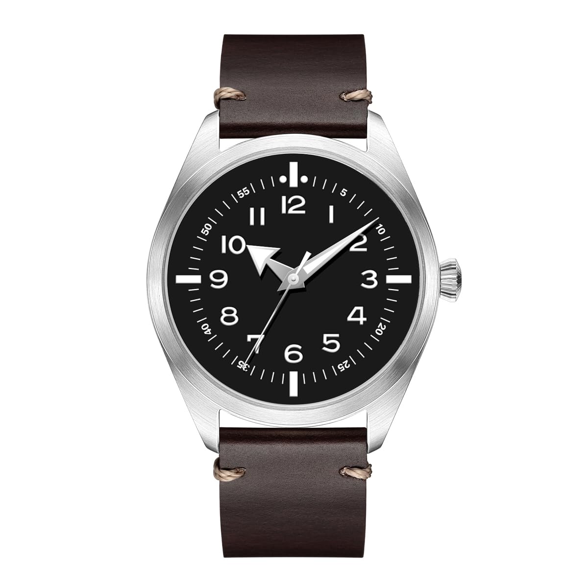 Boyarca Pilot Watch - Orologio da polso da uomo, stile aviatore, movimento automatico, movimento meccanico, cassa in acciaio inox, impermeabile, luminoso