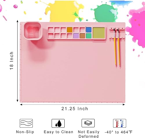 Miniatura 3 de Tapete de silicona para manualidades tapete de silicona para fundición de resina tapete de silicona antiadherente con taza de limpieza plegable y 12