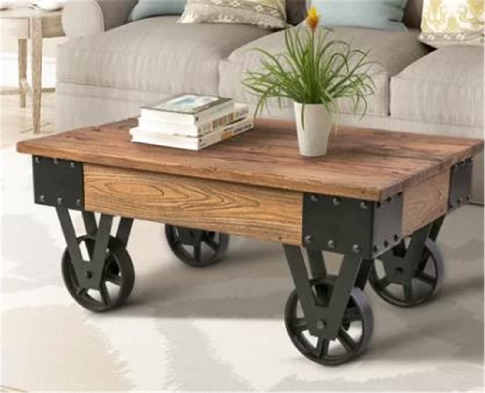 Amazon.com: Modern Distressed Accent Coffee Table for Living