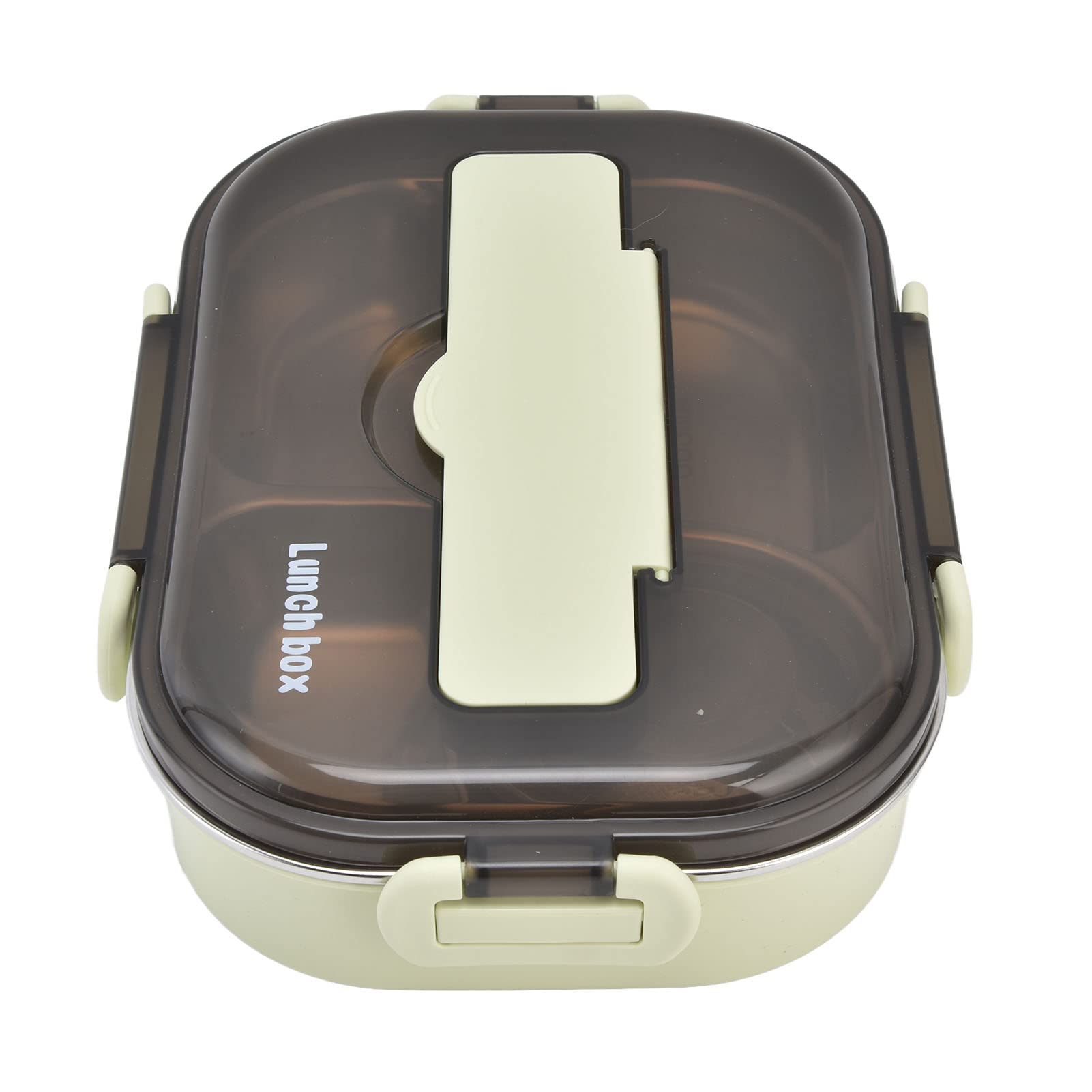 Bento Box pudełko na lunch 1.3L czterokomorowe pudełko bento z miską na zupę pałeczki łyżka przenośne dzieci 304 ze stali nierdzewnej(Green)